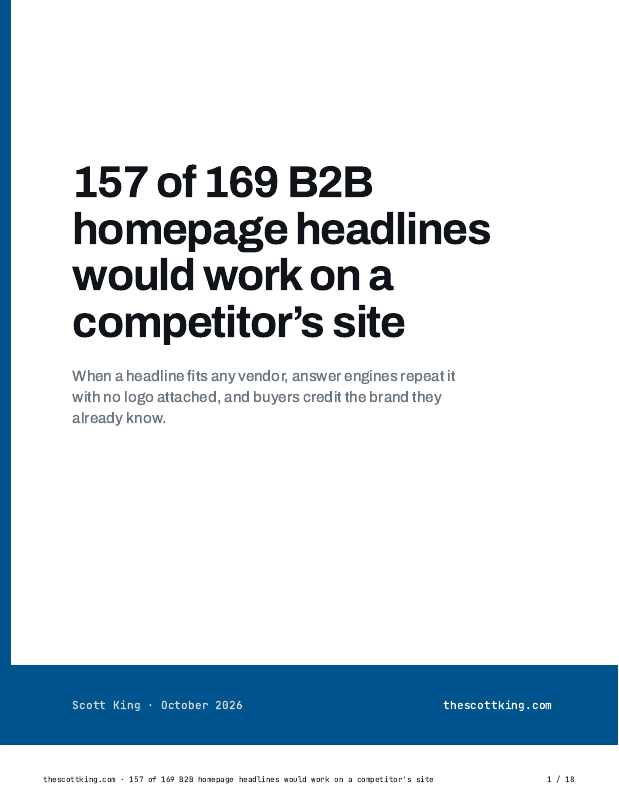 Cover of the AI Sameness Report by Scott King, October 2026